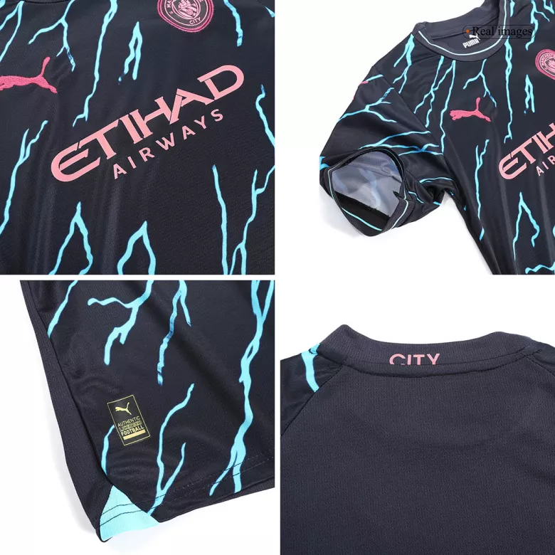 Manchester City Third Away Kids Soccer Jerseys Full Kit 2023/24 - vstockx