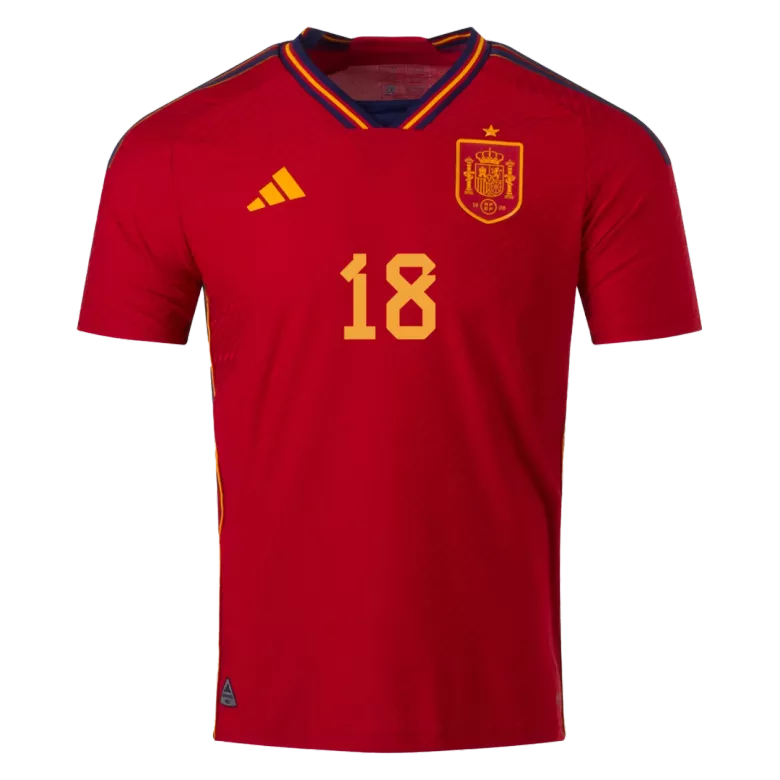 JORDI ALBA #18 Spain Home Authentic Jersey World Cup 2022 - vstockx