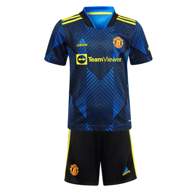 RONALDO #7 Manchester United Third Away Kids Soccer Jerseys Kit 2021/22 - vstockx