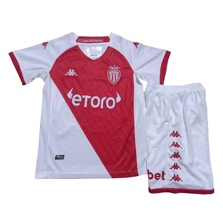 AS Monaco FC Home Kids Soccer Jerseys Kit 2022/23 - vstockx