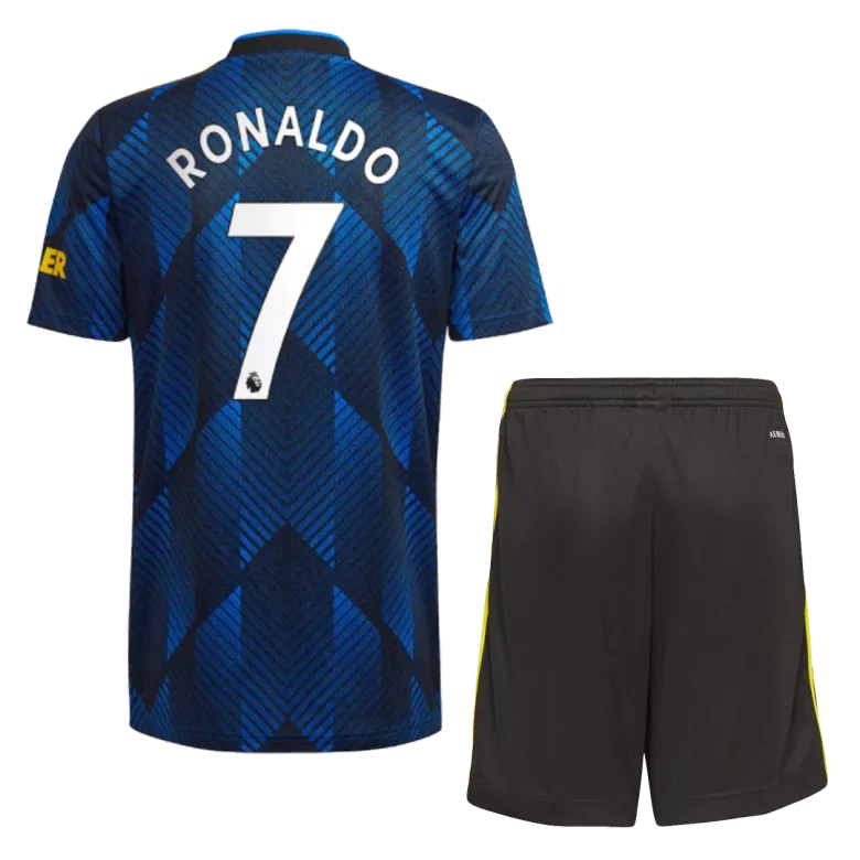 RONALDO #7 Manchester United Third Away Kids Soccer Jerseys Kit 2021/22 - vstockx