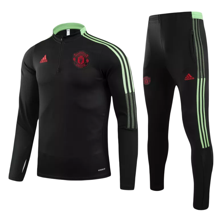 Manchester United 1/4 Zip Tracksuit 2021/22 Black - vstockx