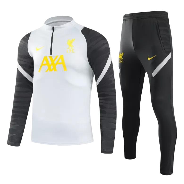 Liverpool 1/4 Zip Tracksuit 2021/22 Light Grey - vstockx