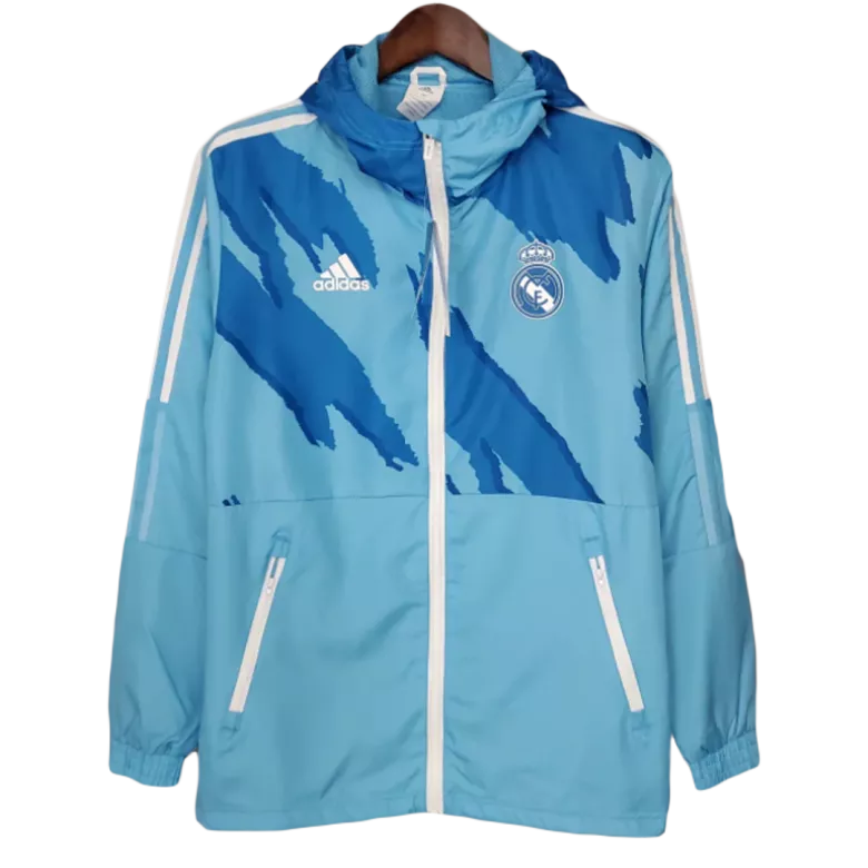 Real Madrid Hoodie Windbreaker Jacket 2021/22 - Blue - vstockx