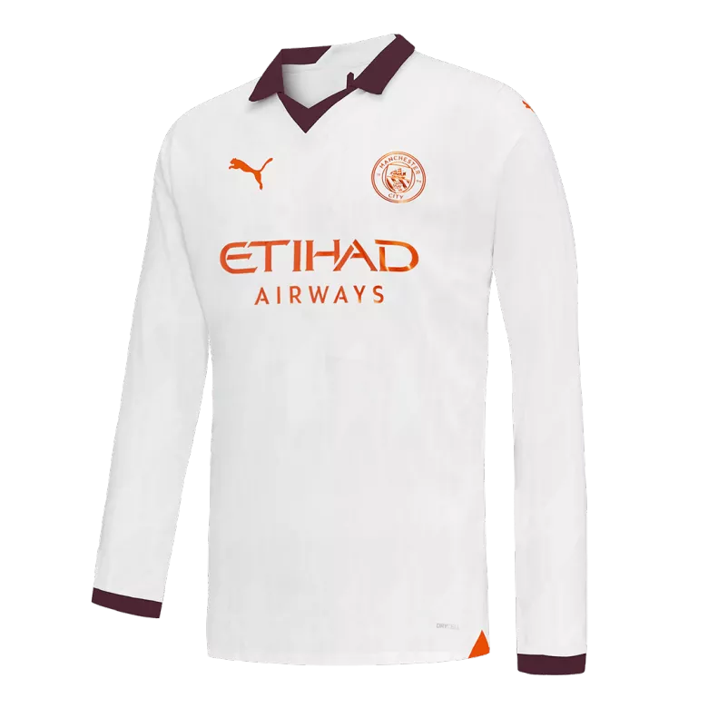 Manchester City Away Long Sleeve Soccer Jersey 2023/24 - vstockx