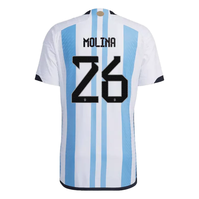 New MOLINA #26 Argentina Three Stars Home World Cup 2022 Champion Authentic Jersey - vstockx