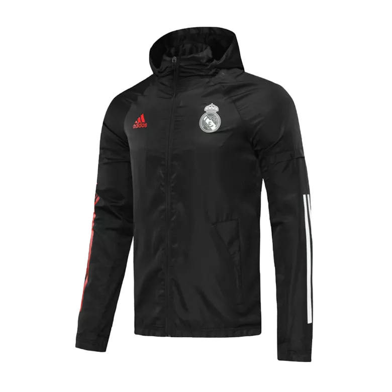 Real Madrid Hoodie Windbreaker Jacket 2020/21 - Black - vstockx