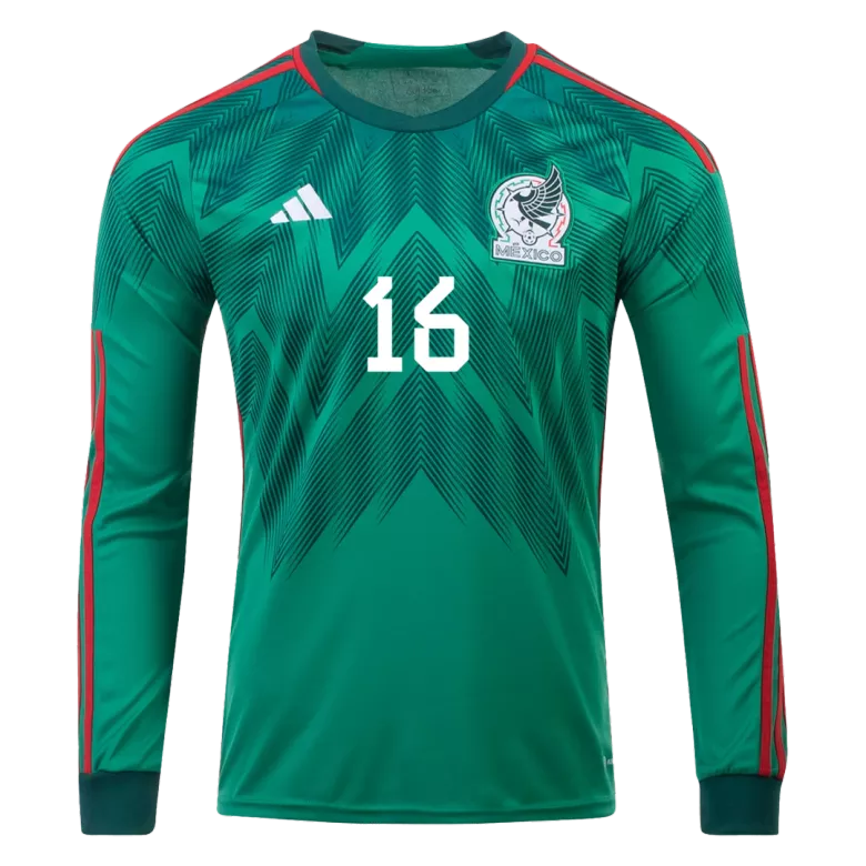 H.HERRERA #16 Mexico Home Long Sleeve Soccer Jersey 2022 - vstockx
