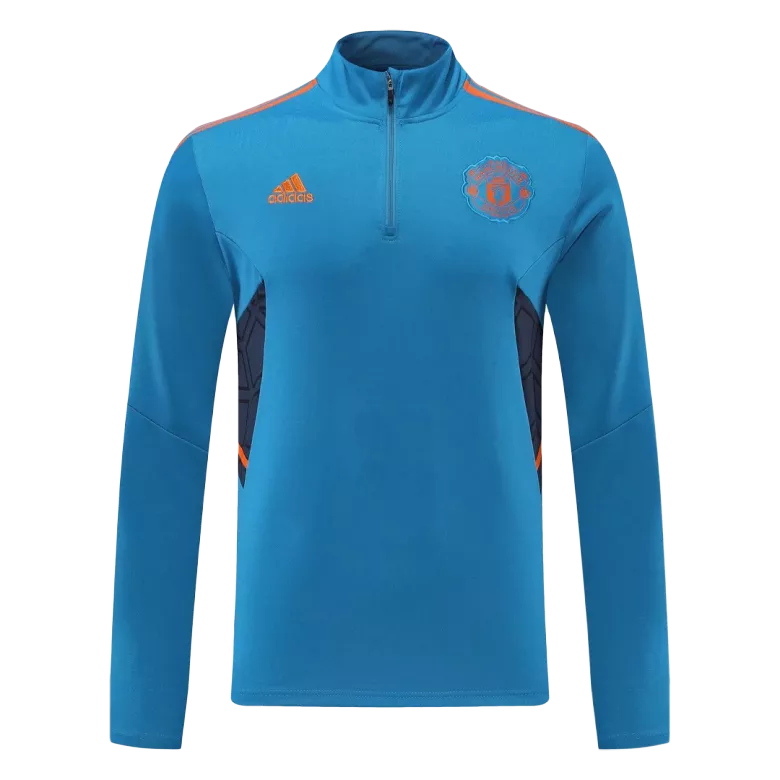 Manchester United 1/4 Zip Tracksuit 2022/23 Blue - vstockx