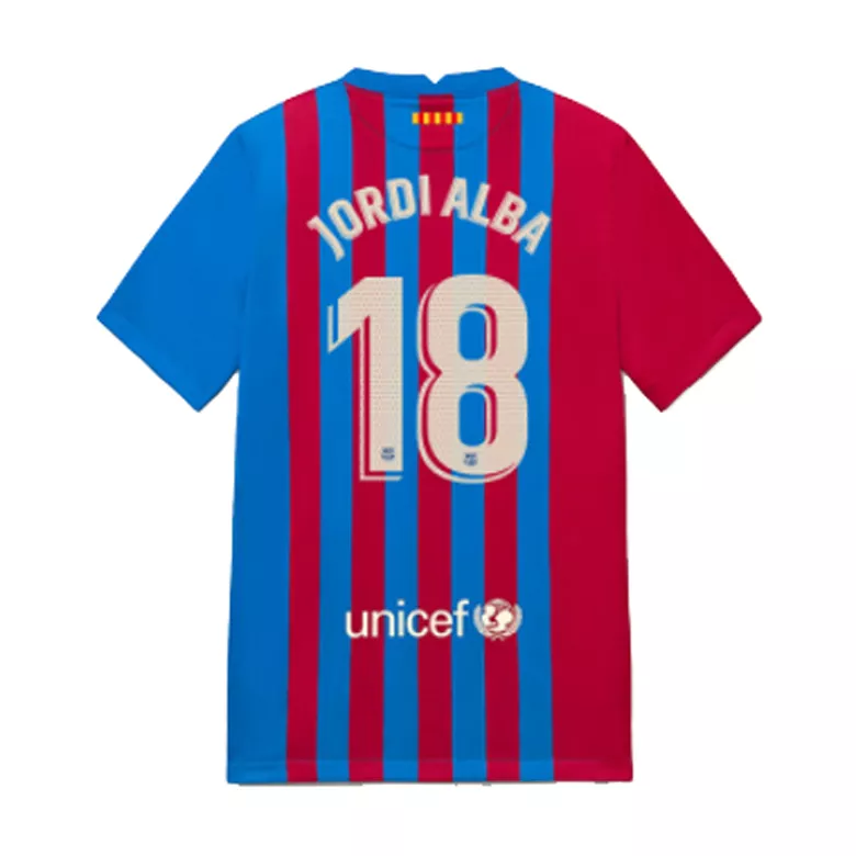 JORDI ALBA #18 Barcelona Home Soccer Jersey 2021/22 - vstockx
