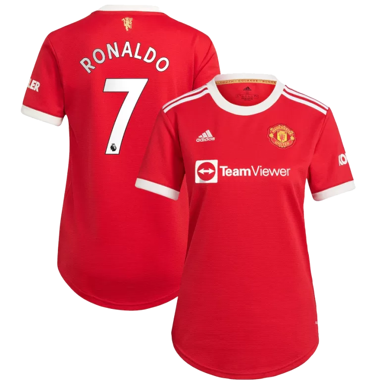 RONALDO #7 Manchester United Home Soccer Jersey 2021/22 Women - vstockx