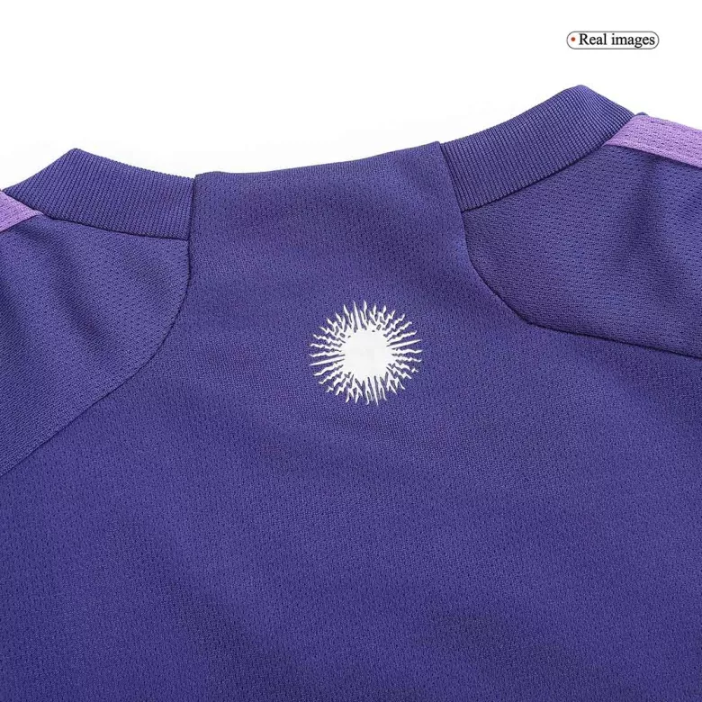 Argentina Away World Cup Kids Jerseys Kit 2022 - vstockx