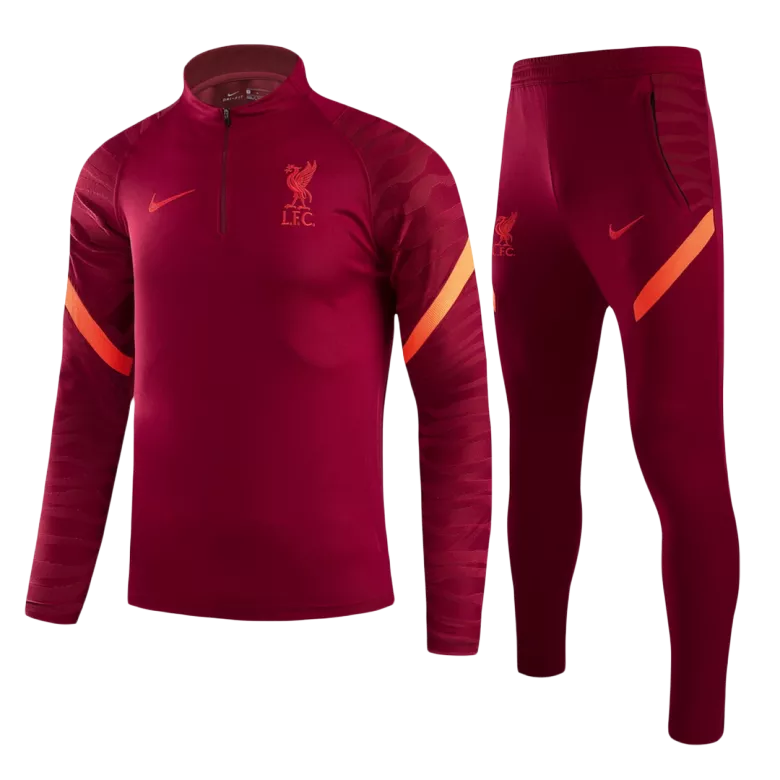 Liverpool 1/4 Zip Tracksuit 2021/22 Kids Red - vstockx