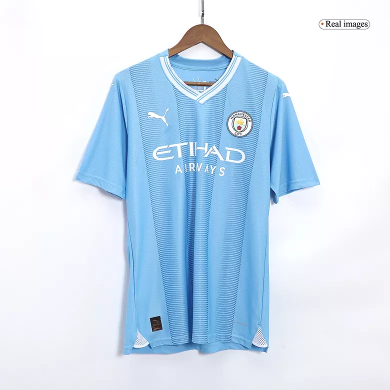 CHAMPIONS OF EUROPE #23 Manchester City Home Authentic Jersey 2023/24 - vstockx