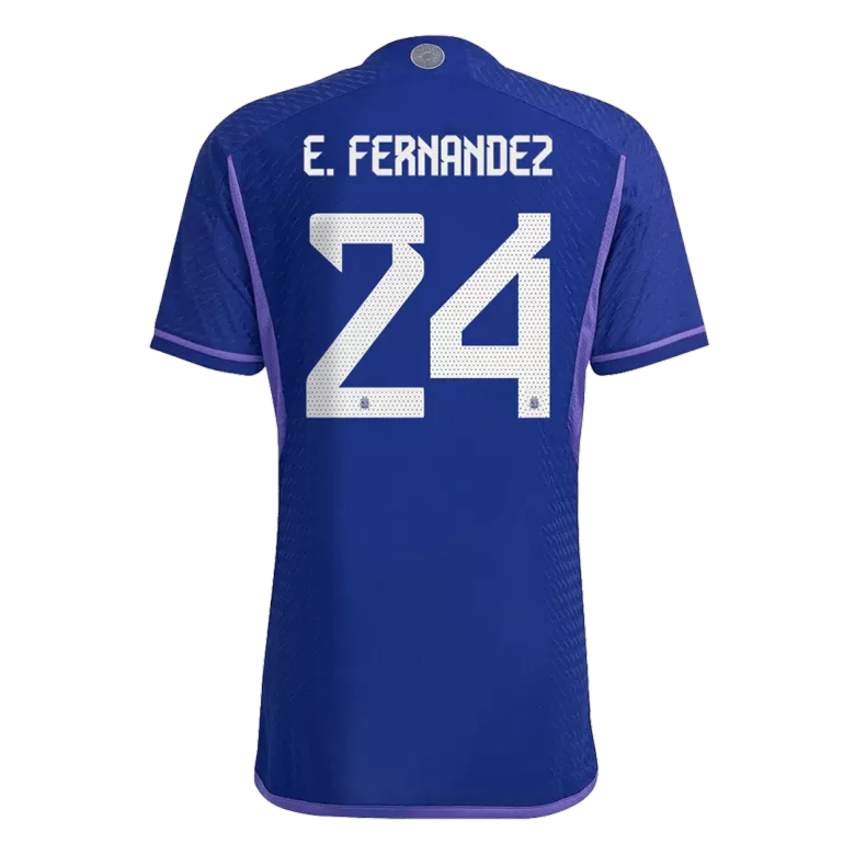 E. FERNANDEZ #24 Argentina Three Stars Away Authentic Jersey World Cup 2022 - vstockx