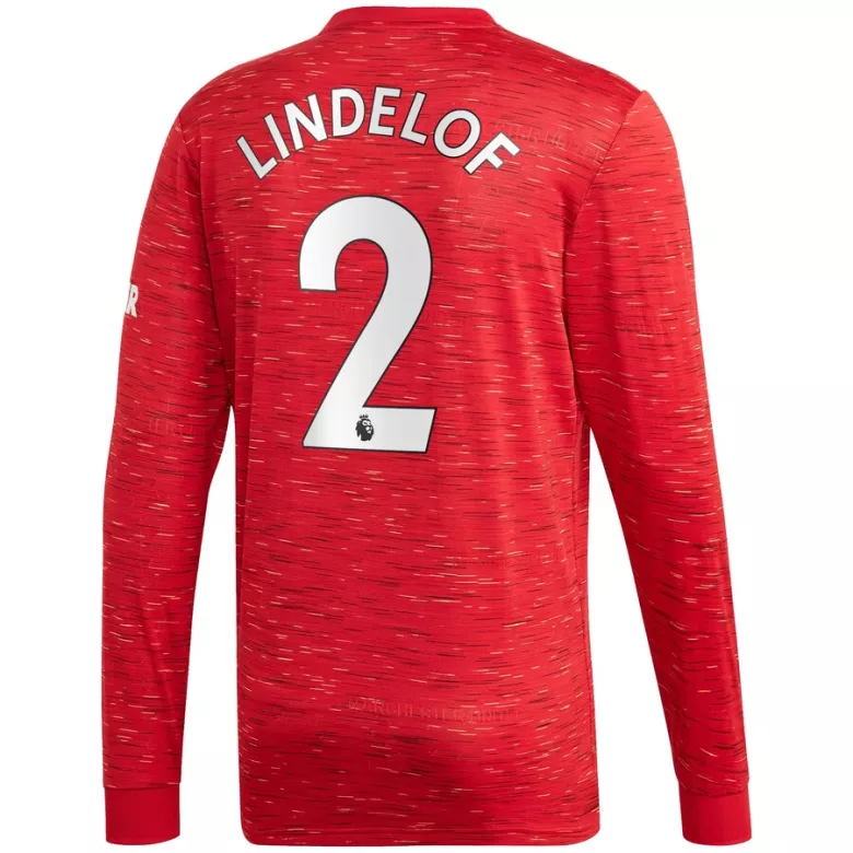 LINDELOF #2 Manchester United Home Long Sleeve Soccer Jersey 2020/21 - vstockx