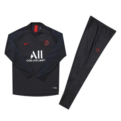 PSG 1/4 Zip Tracksuit 2019/20 Black - vstockx
