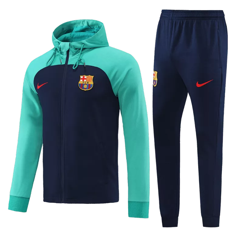 Barcelona Hoodie Tracksuit 2022/23 Green&Navy - vstockx