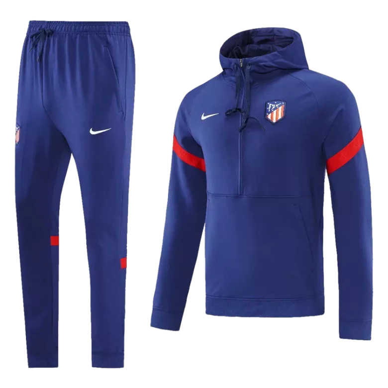 Atletico Madrid Hoodie Tracksuit 2021/22 Blue - vstockx