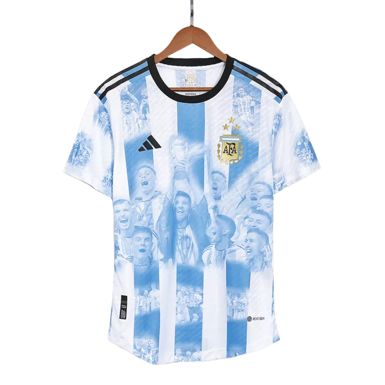 Argentina Three Stars Home Authentic Jersey World Cup 2022-Commemorative - vstockx