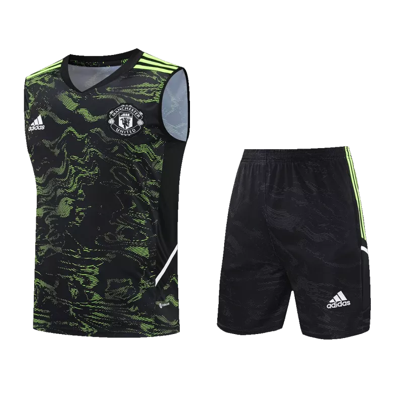 Manchester United Jerseys Sleeveless Training Kit 2022/23 Black&Green - vstockx