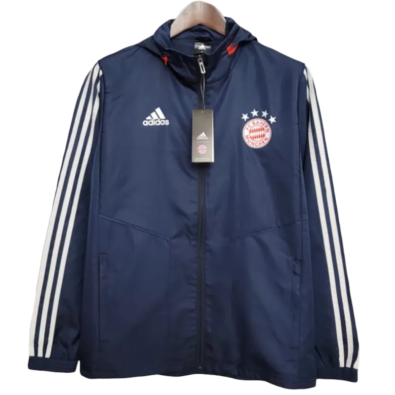 Bayern Munich Hoodie Windbreaker Jacket 2021/22 - Navy - vstockx
