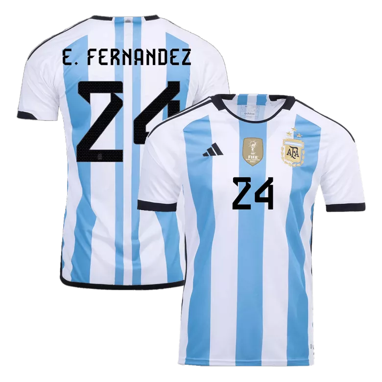 E. FERNANDEZ #24 Argentina Three Stars Home Jersey 2022 - vstockx