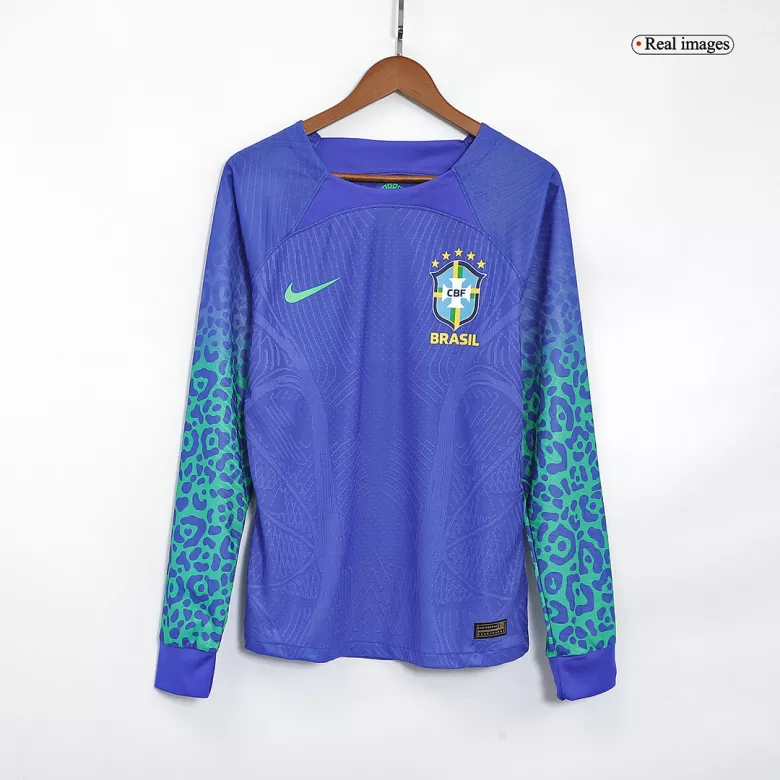 Authentic Brazil Away Long Sleeve Soccer Jersey 2022 - vstockx