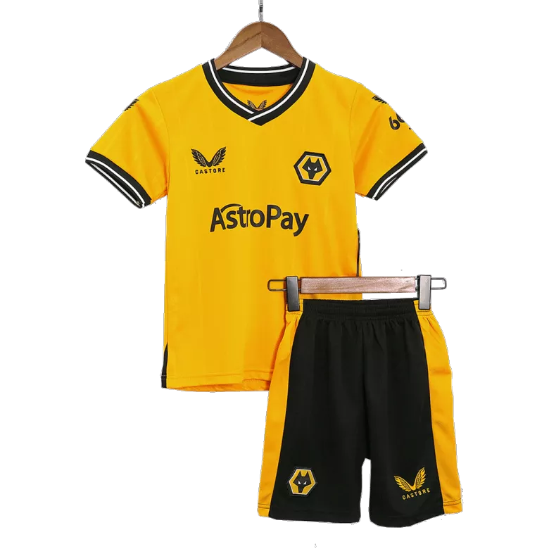 Wolverhampton Wanderers Home Kids Soccer Jerseys Kit 2023/24 - vstockx