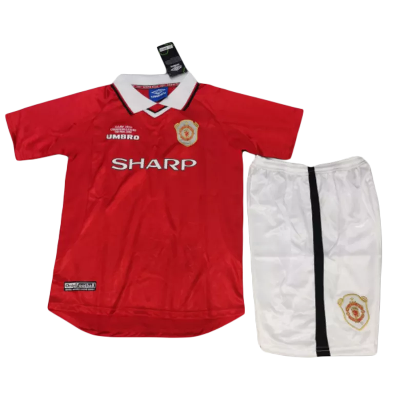 Manchester United Home Kids Soccer Jerseys Kit 1999/00 - vstockx