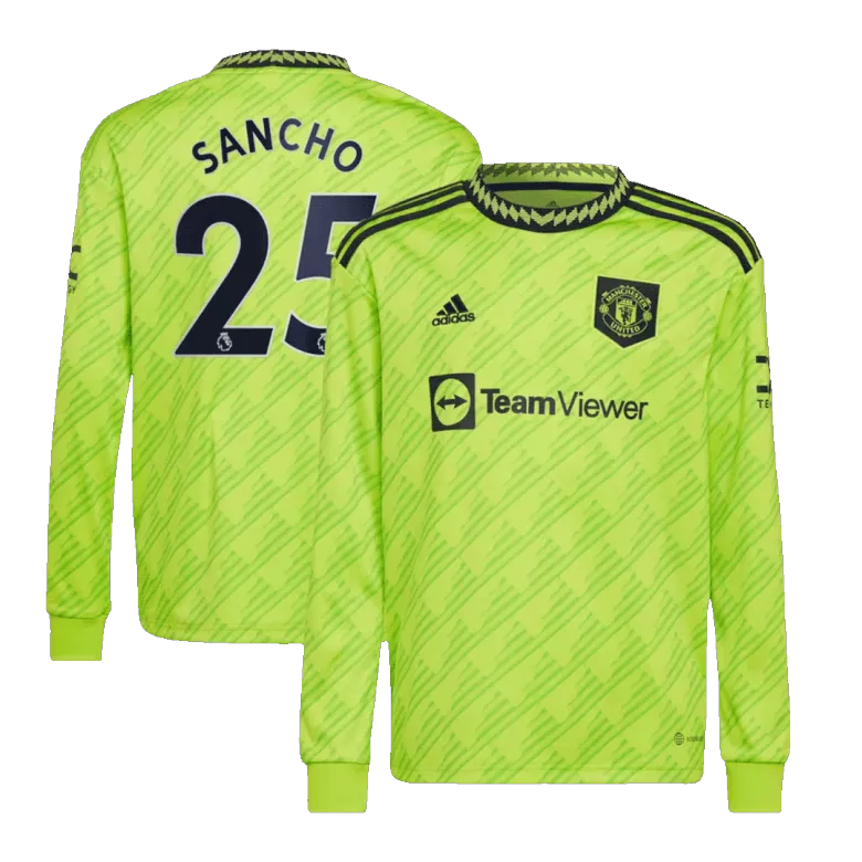 SANCHO #25 Manchester United Third Away Long Sleeve Soccer Jersey 2022/23 - vstockx