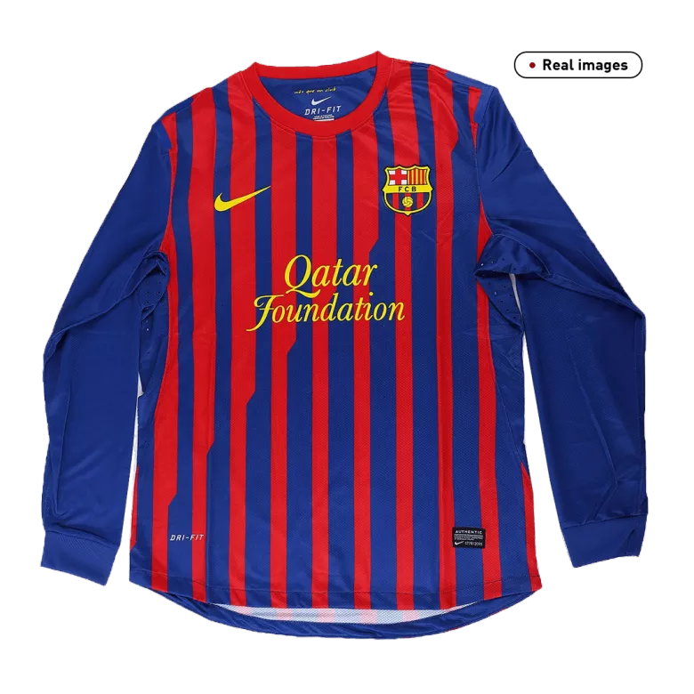 Vintage Soccer Jersey Barcelona Home Long Sleeve 2011/12 - vstockx