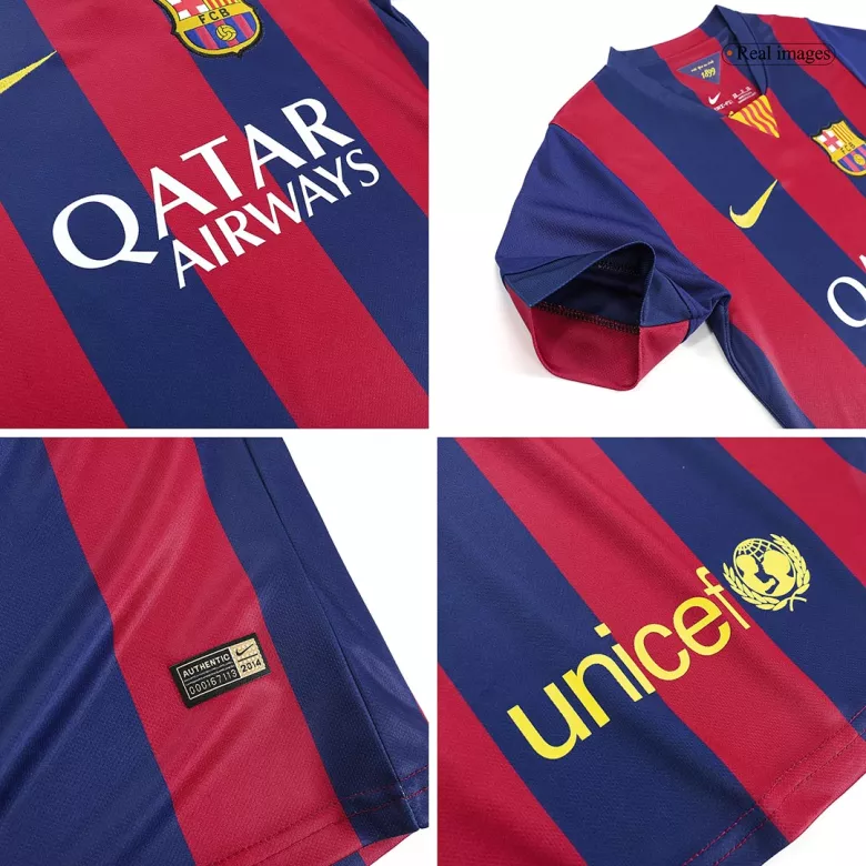Barcelona Home Kids Soccer Jerseys Kit 2014/15 - vstockx