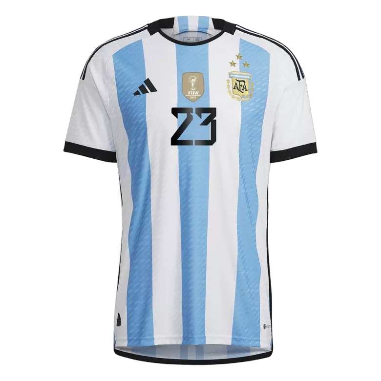 E. MARTINEZ #23 Argentina Three Stars Home Authentic Jersey World Cup 2022 - vstockx