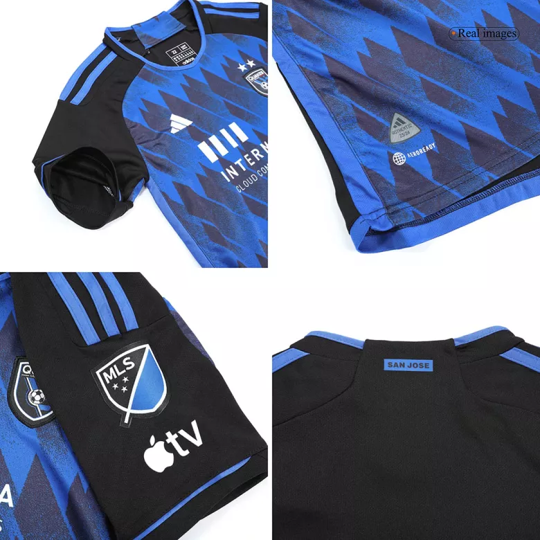 San Jose Earthquakes Home Kids Jerseys Kit 2023 - vstockx