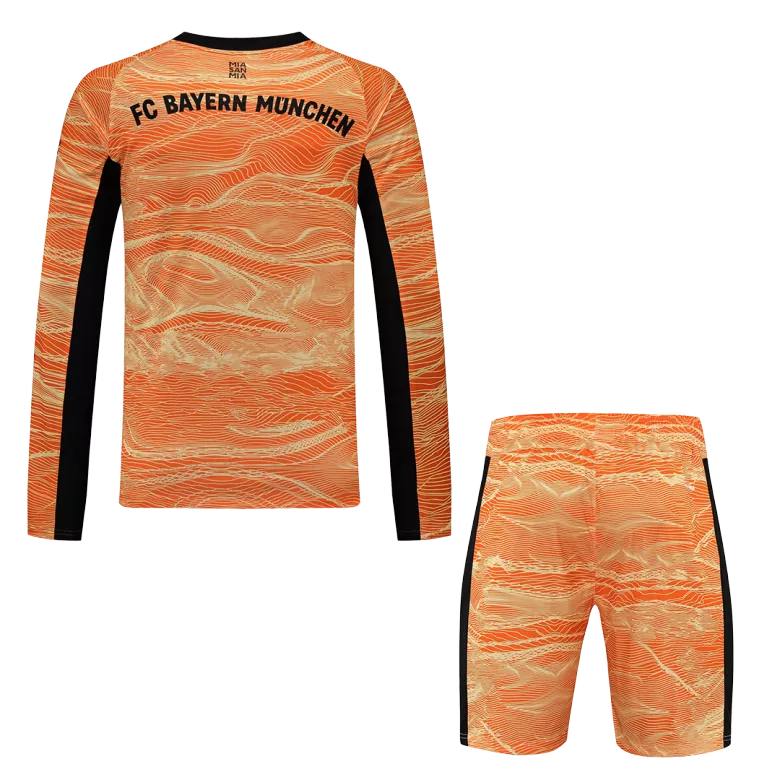 Bayern Munich Goalkeeper Long Sleeve Kids Soccer Jerseys Kit 2022 - vstockx