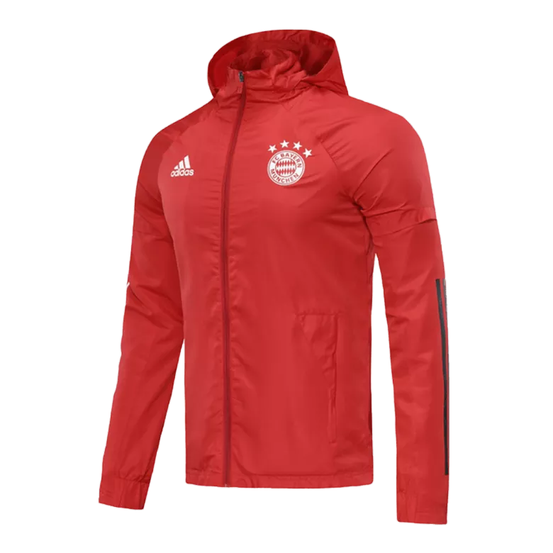 Bayern Munich Hoodie Windbreaker Jacket 2020/21 - Red - vstockx