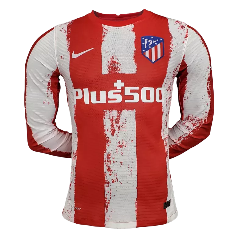 Authentic Atletico Madrid Home Long Sleeve Soccer Jersey 2021/22 - vstockx