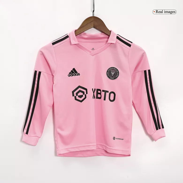 Inter Miami CF Home Long Sleeve Kids Soccer Jerseys Kit 2023/24 - vstockx