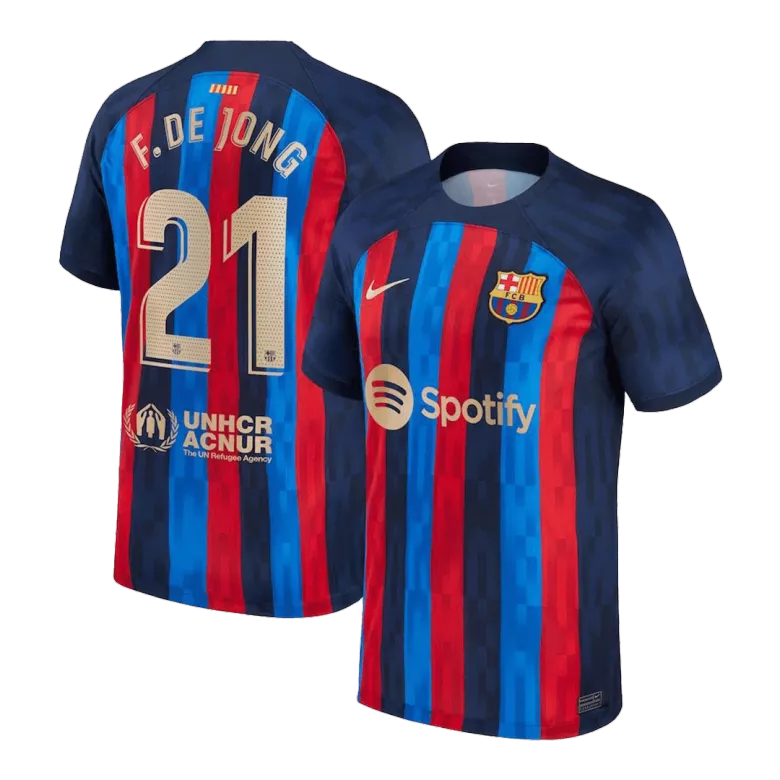 F. DE JONG #21 Barcelona Home Soccer Jersey 2022/23 - vstockx