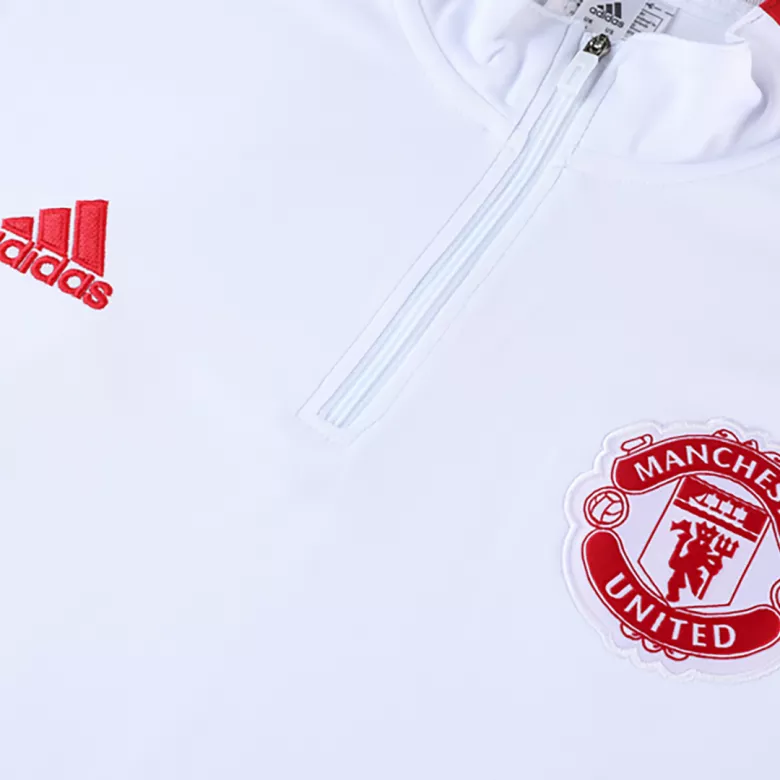 Manchester United 1/4 Zip Tracksuit 2021/22 White - vstockx