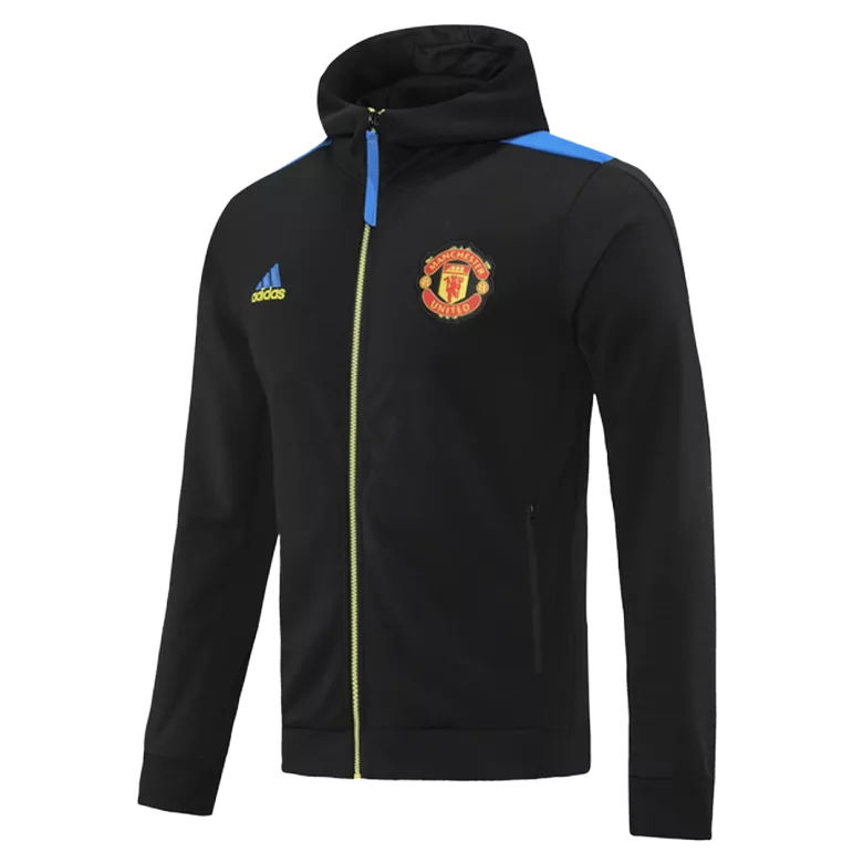 Manchester United Hoodie Jacket Tracksuit 2021/22 Black - vstockx
