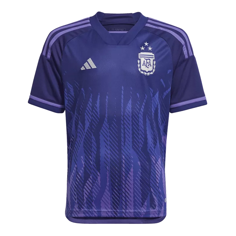 Argentina Away World Cup Kids Jerseys Full Kit 2022 - Three Stars - vstockx