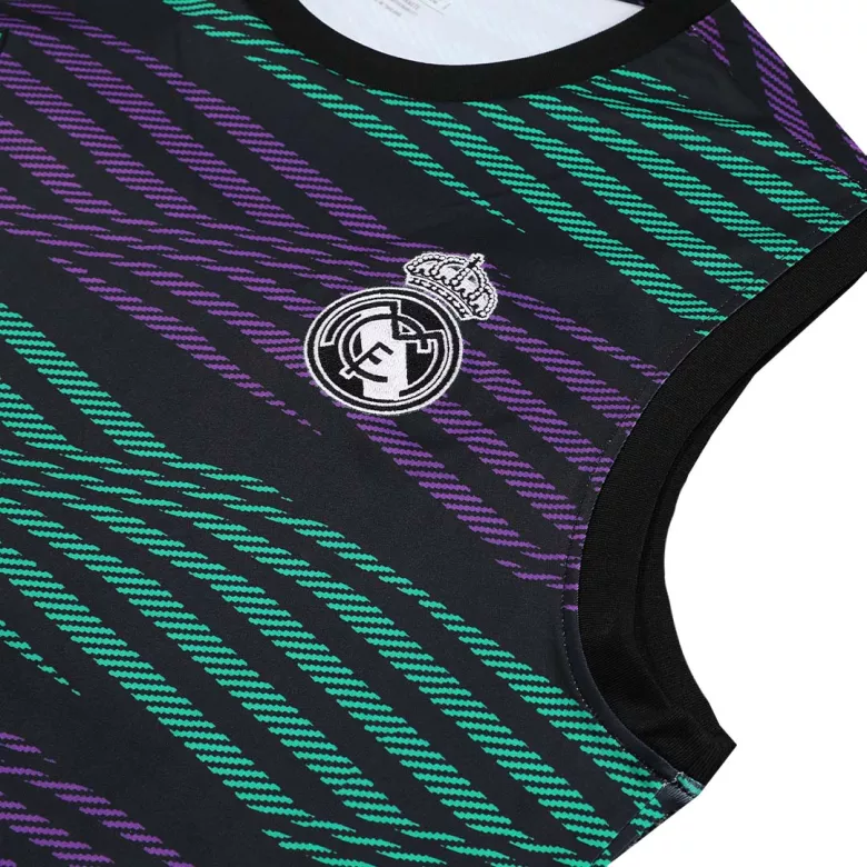 Real Madrid Pre-Match Sleeveless Top 2022/23 Black&Purple&Green - vstockx