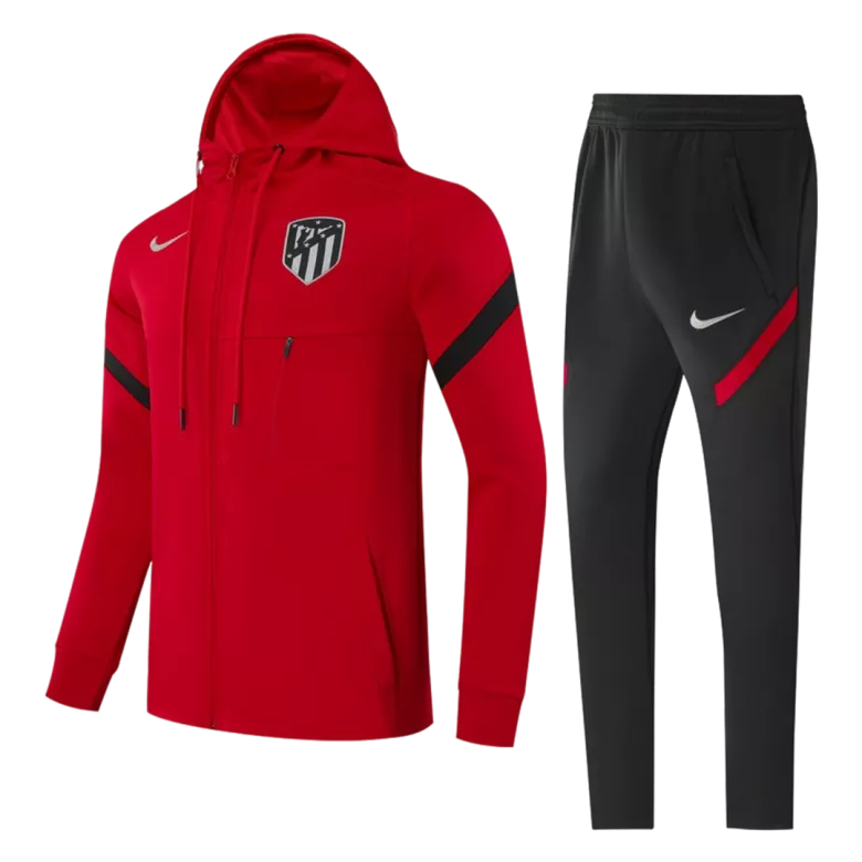 Atletico Madrid Hoodie Tracksuit 2021 Kids Red - vstockx