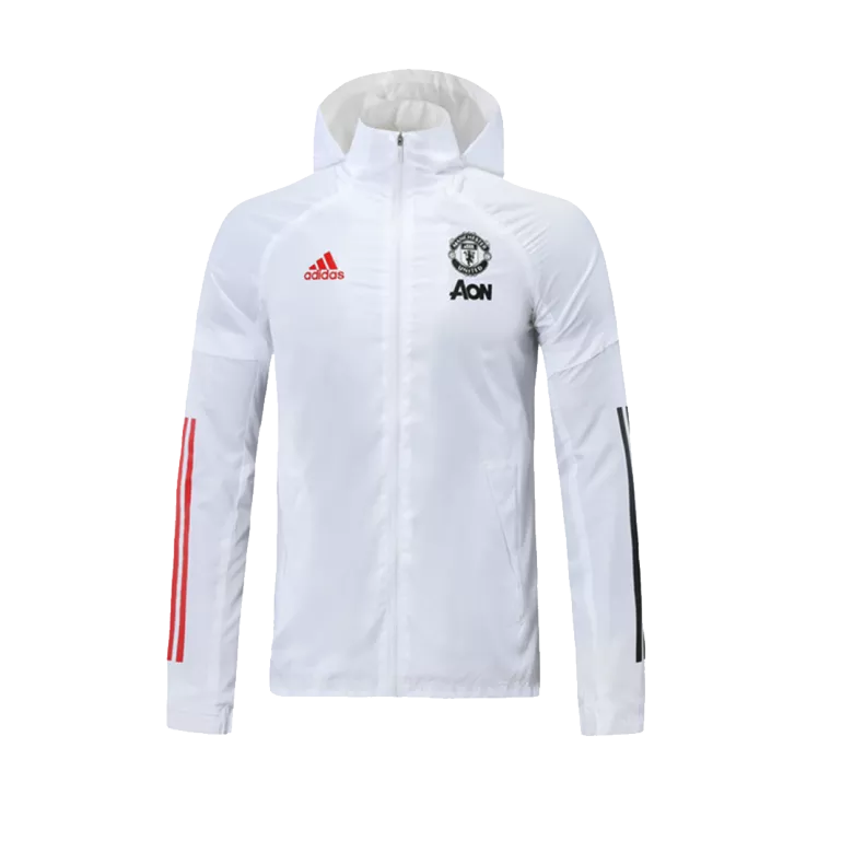 Manchester United Hoodie Windbreaker Jacket 2020/21 - White - vstockx