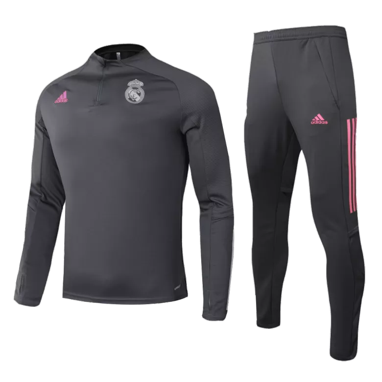 Real Madrid 1/4 Zip Tracksuit 2020/21 Gray - vstockx