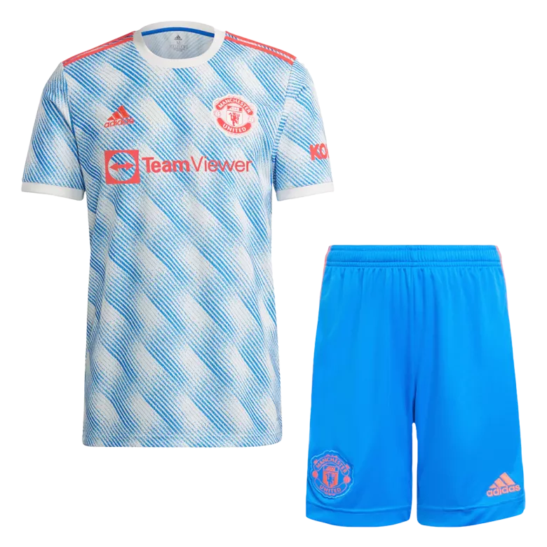 RONALDO #7 Manchester United Away Kids Soccer Jerseys Kit 2021/22 - vstockx
