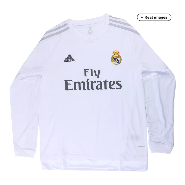 Real Madrid Home Long Sleeve Soccer Jersey 2015/16 - vstockx