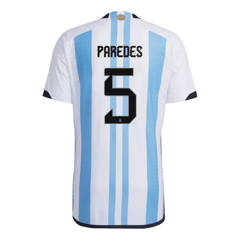 New PAREDES #5 Argentina Three Stars Home World Cup 2022 Champion Authentic Jersey - vstockx